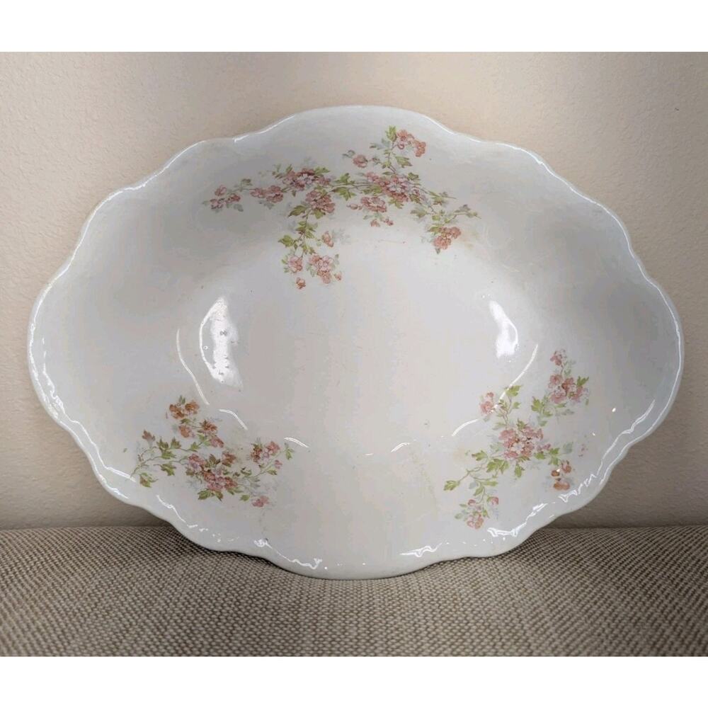 Antique Homer Laughlin Hudson 1912 Floral Small Tray Platter Serving Dish Newell